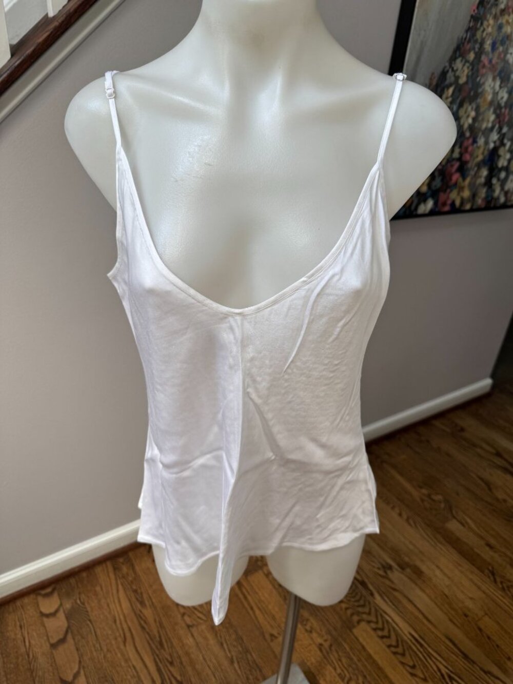 L'AGENCE Lexi Satin Camisole Tank Top White Size Large